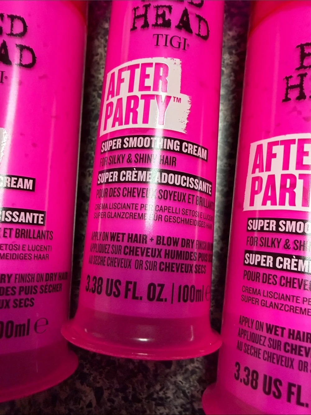 BedHead After Party Super Smoothing Cream - Bright Pink Bottle - Lot:3